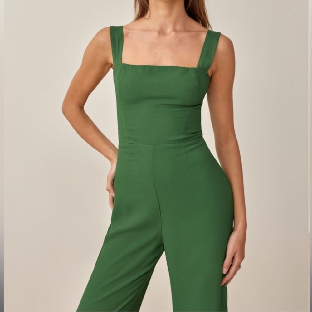 REFORMATION Alva Jumpsuit in Kelly Green sz 8 - Picture 4 of 14